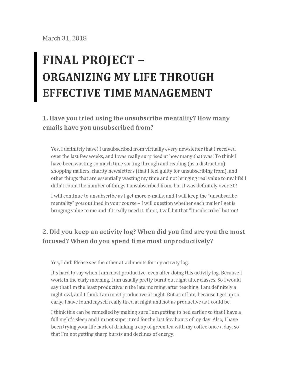 Organizing My Life Through Effective Time Management - image 3 - student project