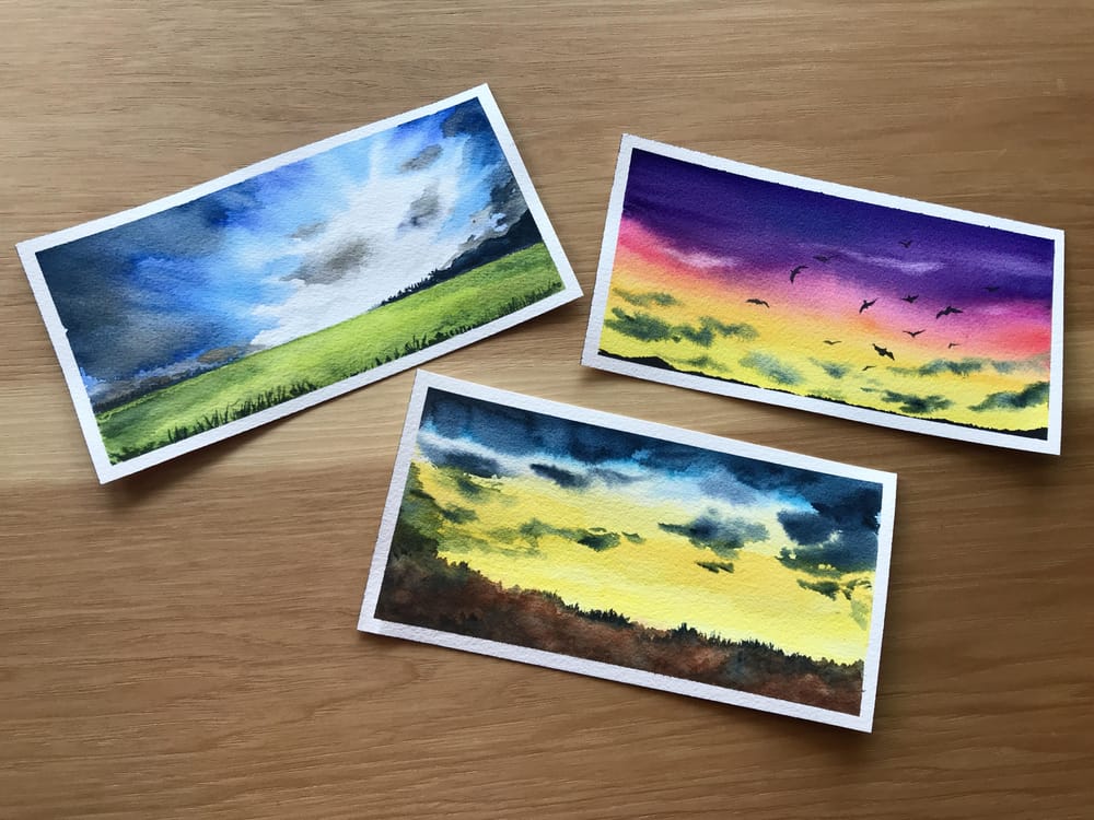 Watercolor Clouds Practice By Zuzu - image 2 - student project