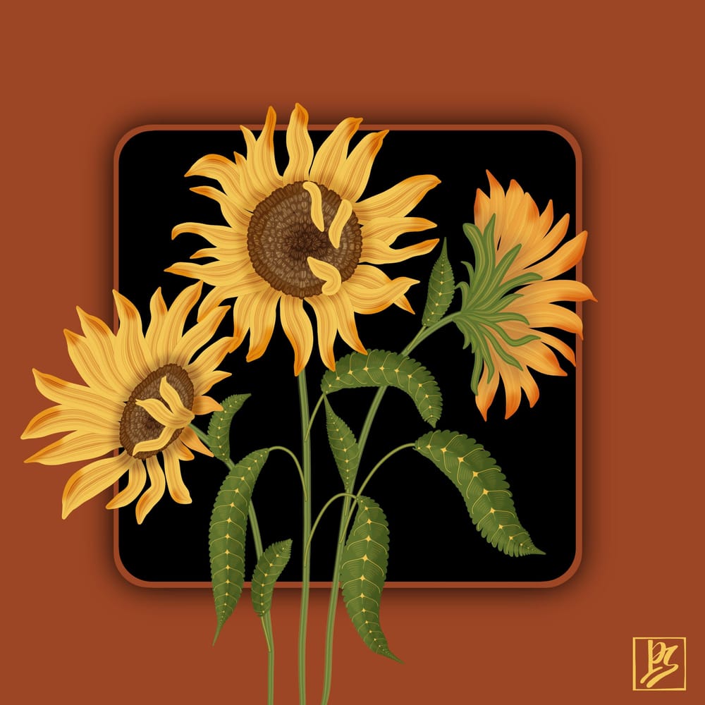 Sunflowers and a pattern - image 2 - student project
