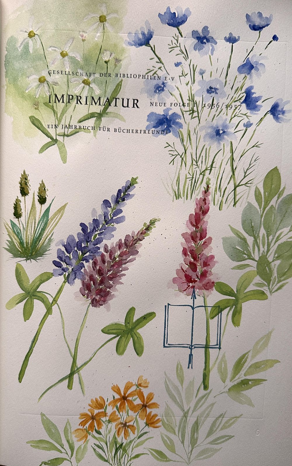 Flowers painted in an old book - image 2 - student project