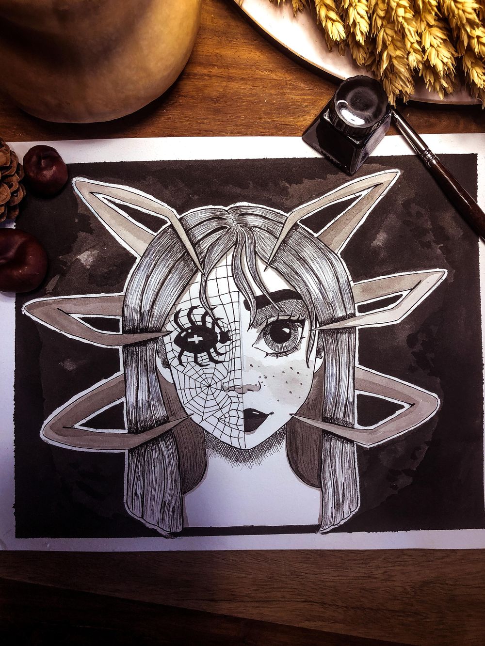 Spooky Inktober Girl - image 1 - student project