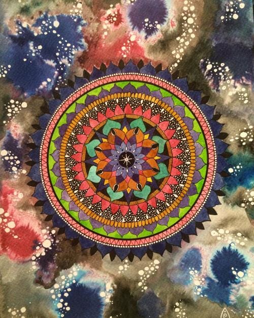 Monochrome Mushroom with Pulse and Precision Exercises, Magical Mandalas and Mushroom Galaxies :) - image 5 - student project