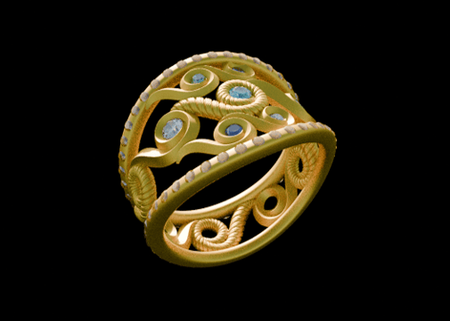 Dazzling curves ring - image 3 - student project