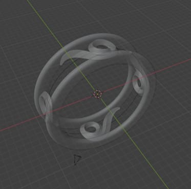 Dazzling curves ring - image 1 - student project