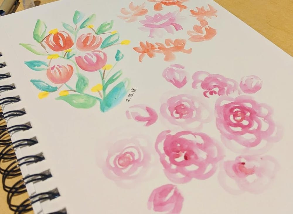 Loose Florals w/ Ink - image 2 - student project