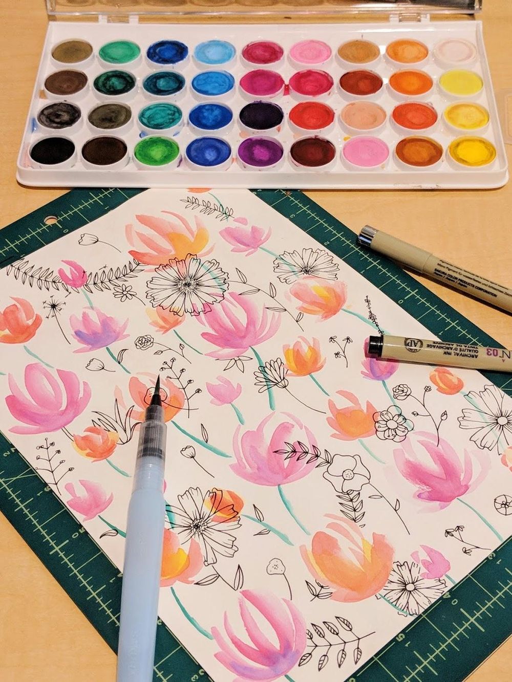 Loose Florals w/ Ink - image 1 - student project