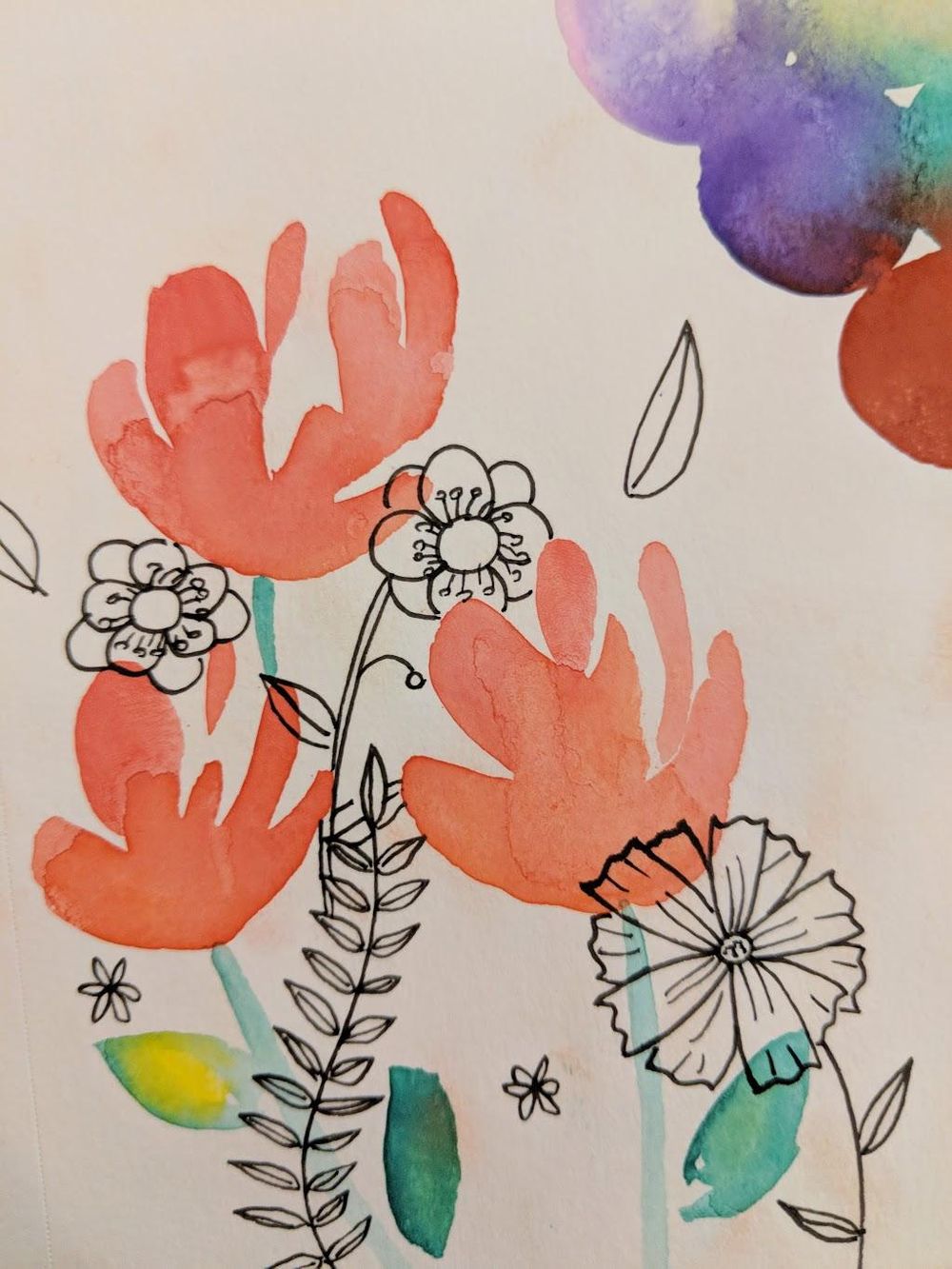 Loose Florals w/ Ink - image 3 - student project