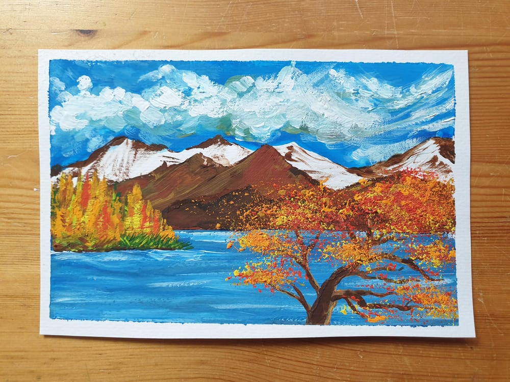 Trying to paint autumn landscapes in gouache - image 2 - student project