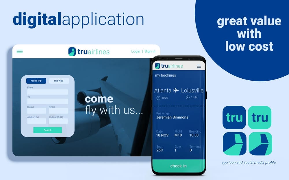 tru airlines branding - image 6 - student project