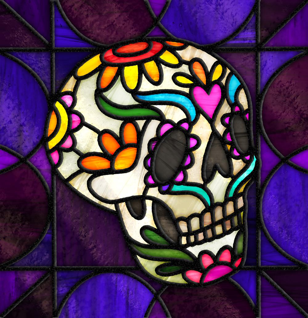 Stained Glass Sugar Skull! - image 3 - student project