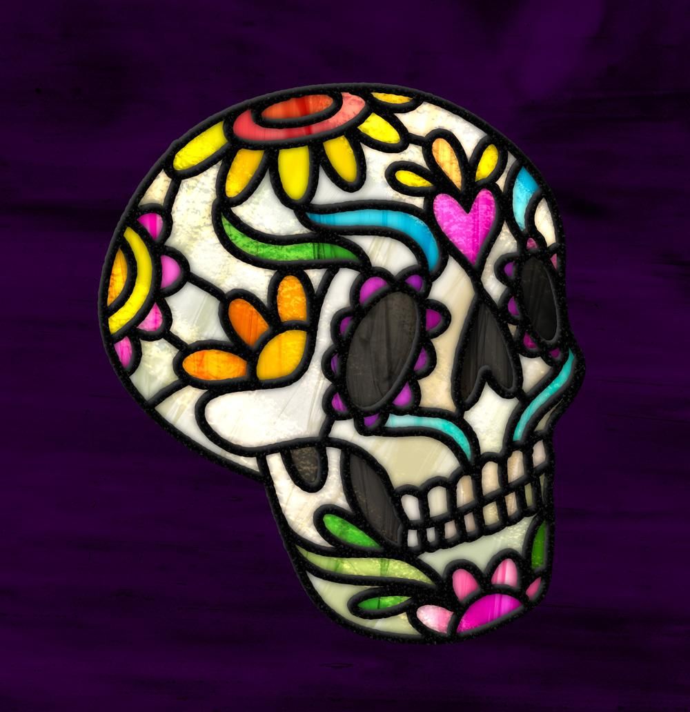 Stained Glass Sugar Skull! - image 2 - student project