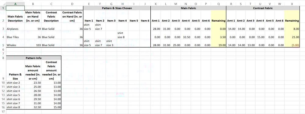 Fabric calculations for shirts in blue fabric - image 1 - student project