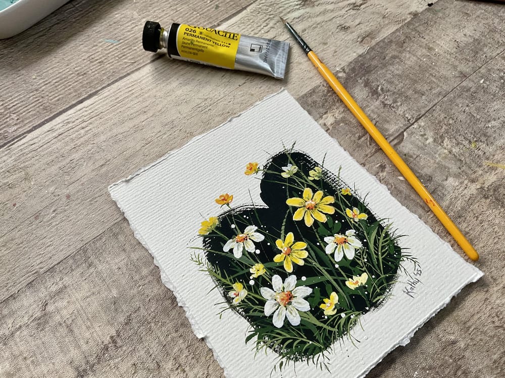Gouache daisies - image 2 - student project