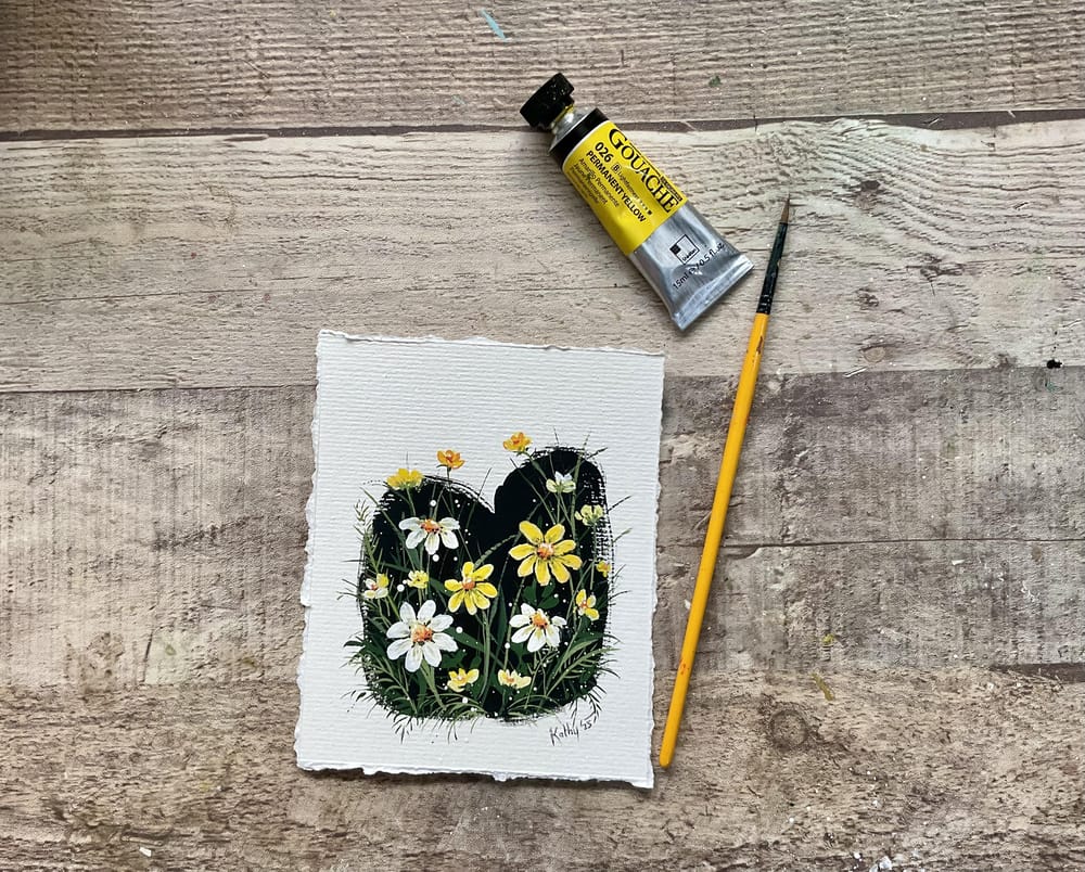 Gouache daisies - image 1 - student project