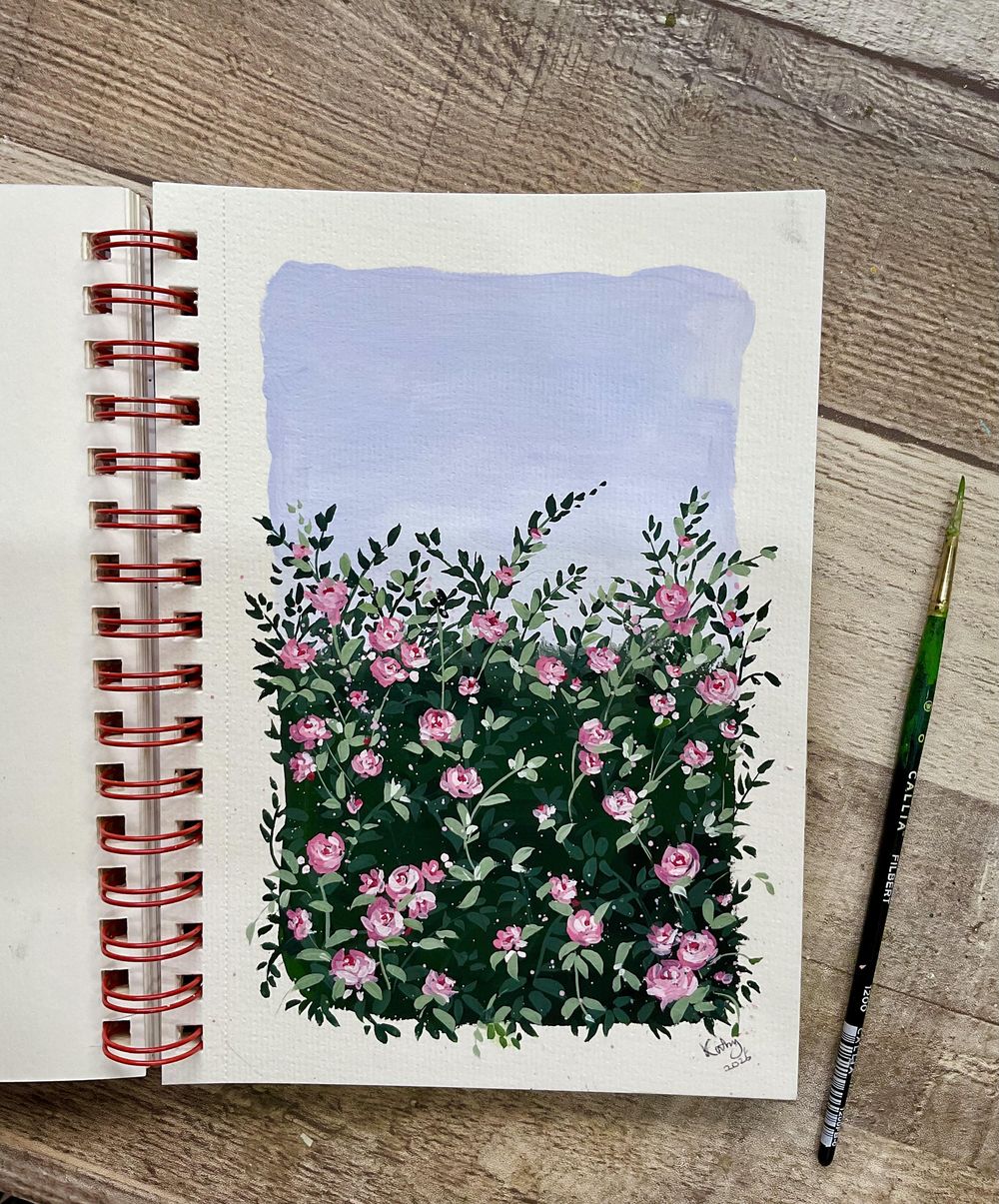 Gouache rose garden - image 1 - student project