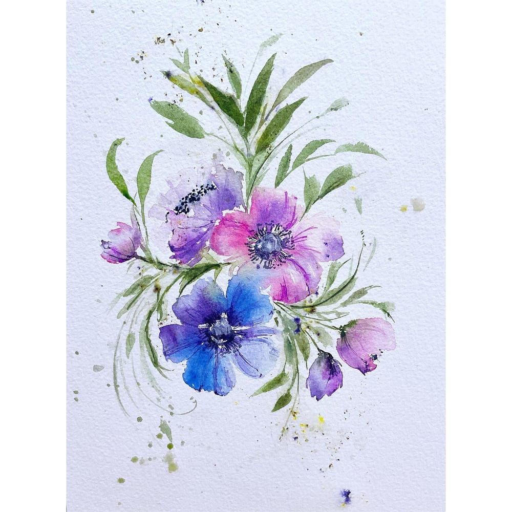 Loose florals in watercolour. - image 2 - student project