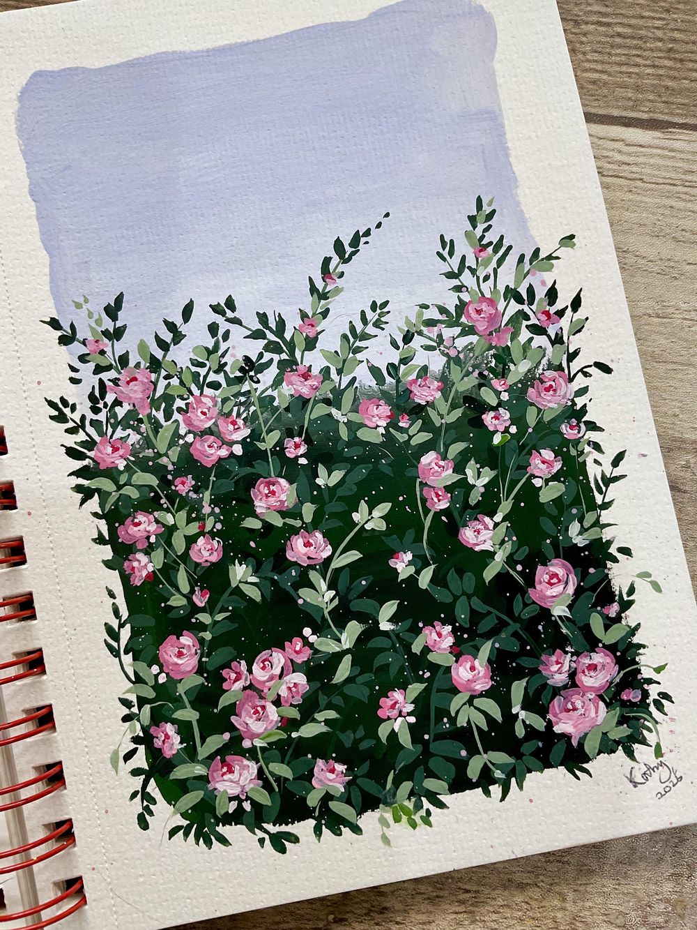 Gouache rose garden - image 2 - student project