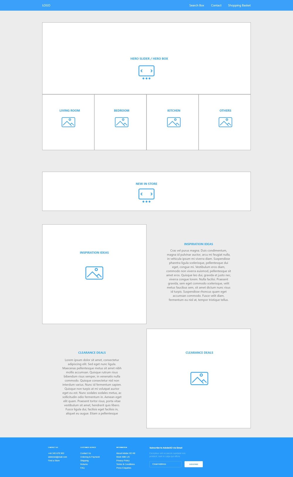 Class Project 01 – Wireframe Homepage & Contact Us Page - Maynooth Furniture - image 1 - student project