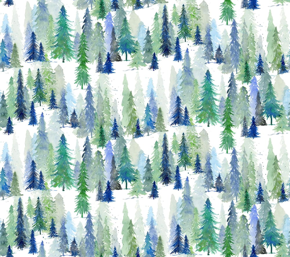 Winter Woods Watercolor Repeat - image 2 - student project