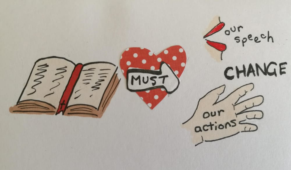 First attempt at Bible journalling: James 1:22 - image 1 - student project