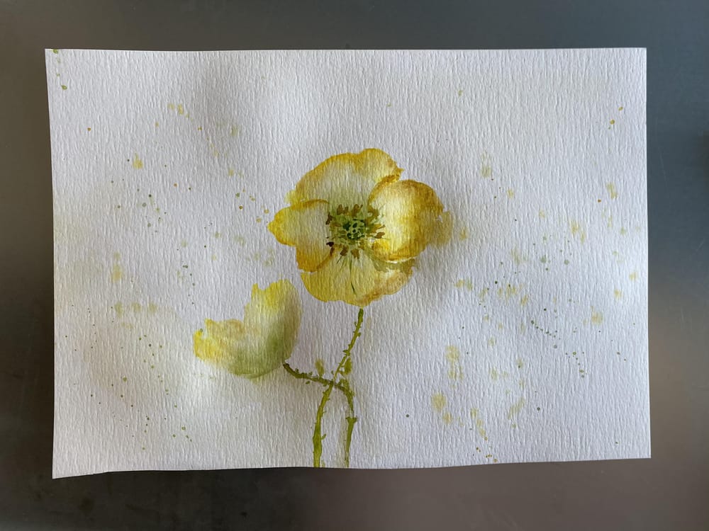 Experimenting with water for loose floral watercolour painting - image 5 - student project
