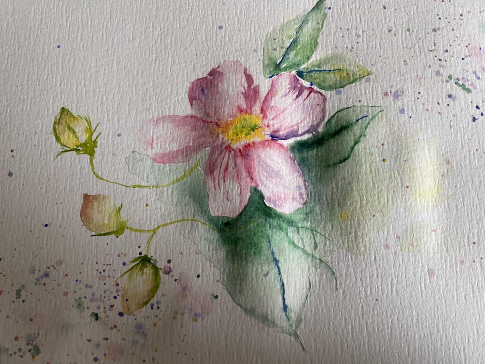 Experimenting with water for loose floral watercolour painting - image 2 - student project