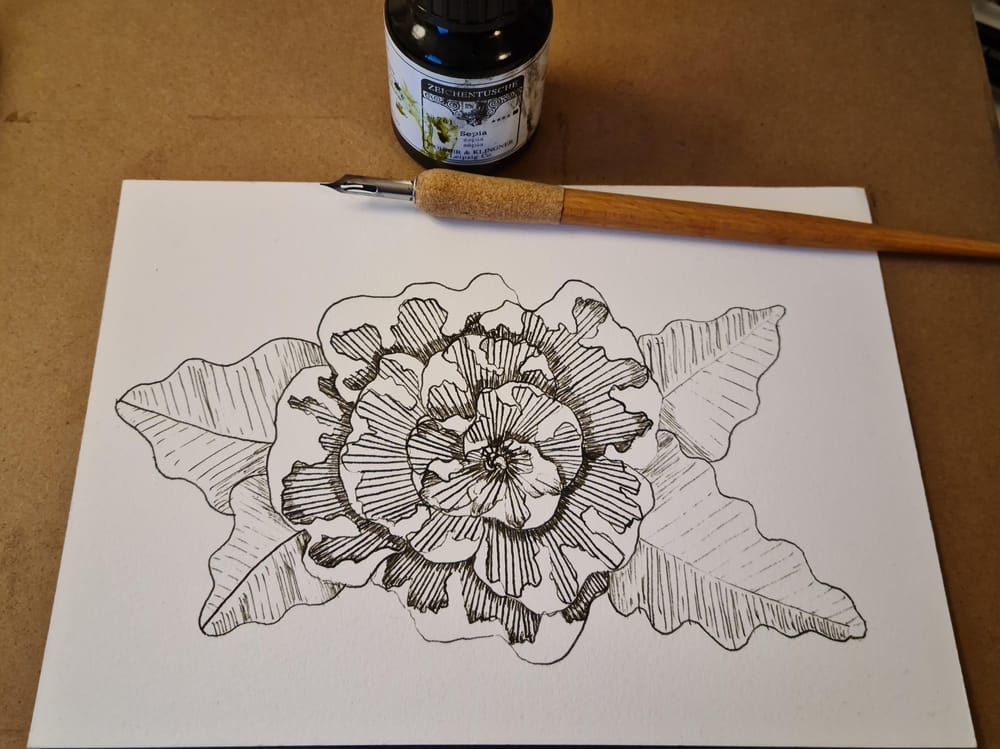 Dip-pen flower - image 1 - student project