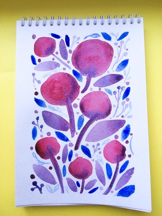 watercolor florals - image 6 - student project