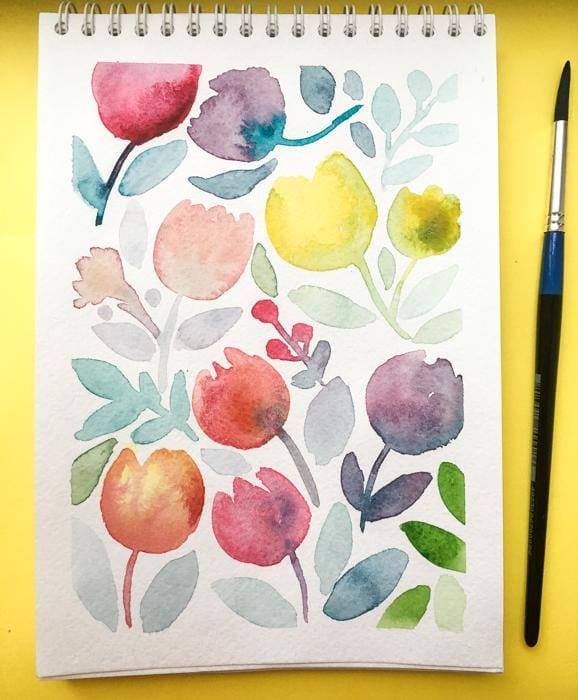 watercolor florals - image 4 - student project