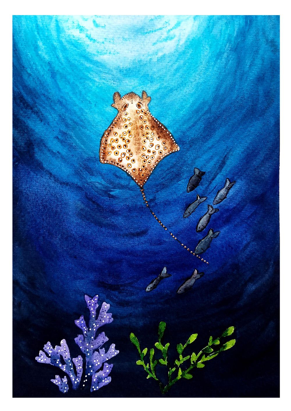 Watercolor Planet Blue - image 1 - student project