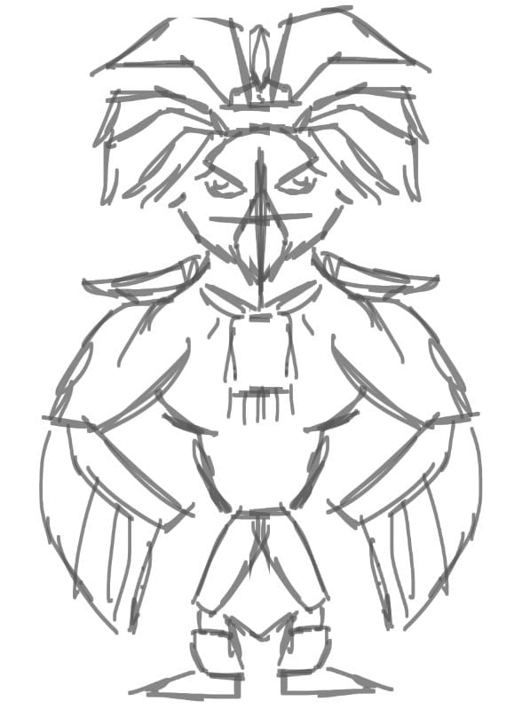 Maya God hawk and warrior girl (project in progress) - image 5 - student project