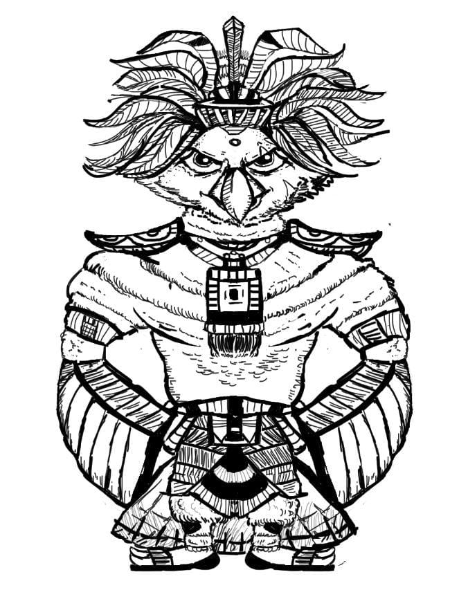 Maya God hawk and warrior girl (project in progress) - image 7 - student project