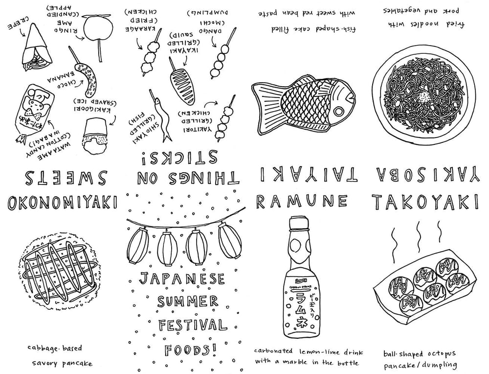 Japanese Summer Festival Foods Zine! - image 3 - student project