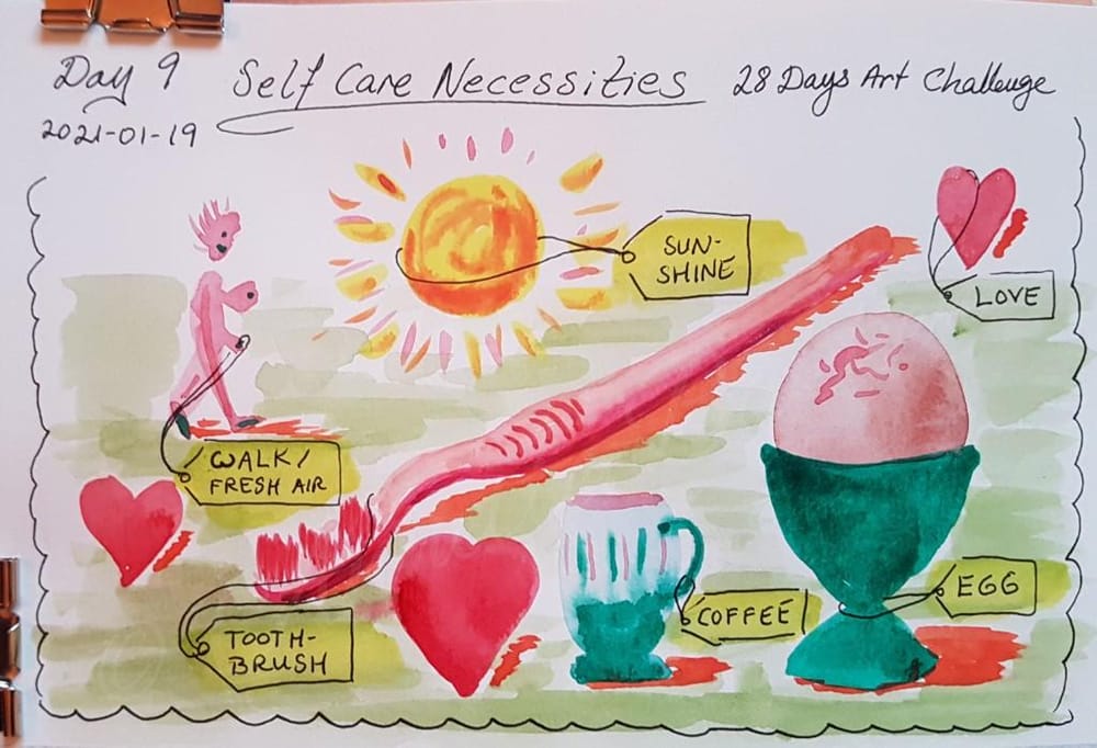 Annette K. 2021-01-11 start. Self-Care 28-Day Art challenge. - image 6 - student project