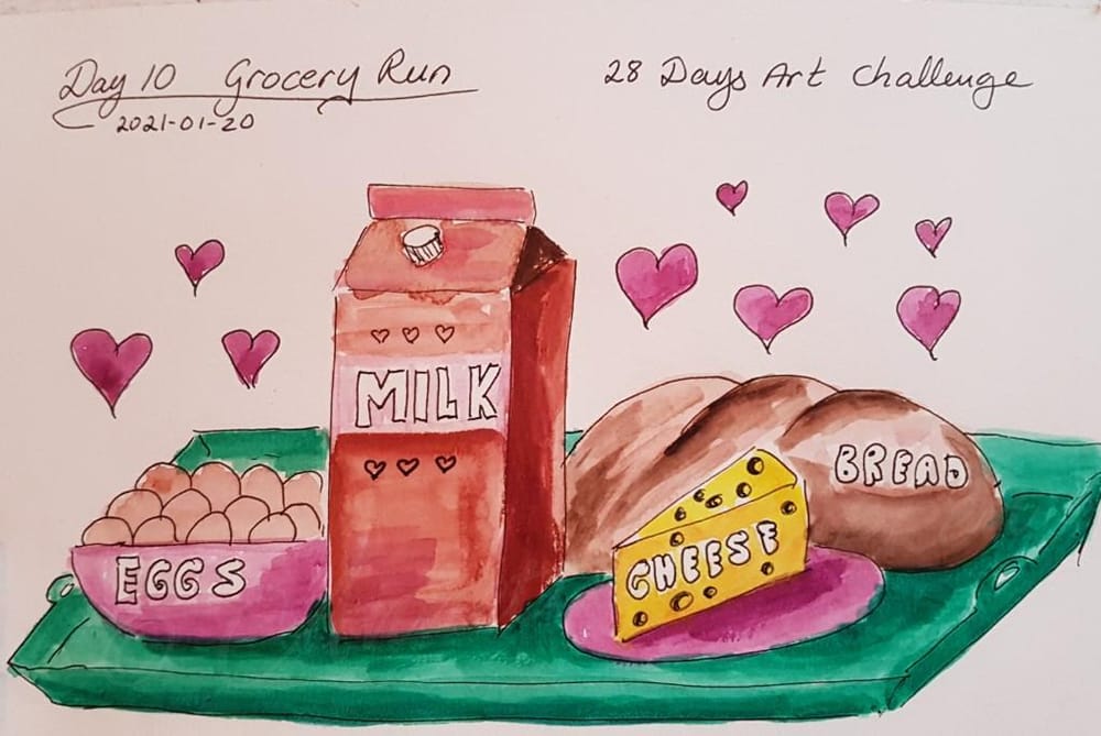 Annette K. 2021-01-11 start. Self-Care 28-Day Art challenge. - image 5 - student project