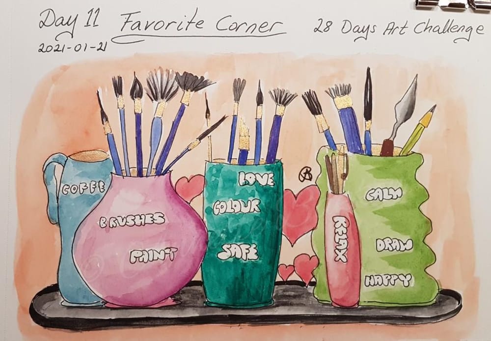 Annette K. 2021-01-11 start. Self-Care 28-Day Art challenge. - image 4 - student project