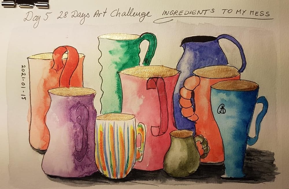Annette K. 2021-01-11 start. Self-Care 28-Day Art challenge. - image 10 - student project