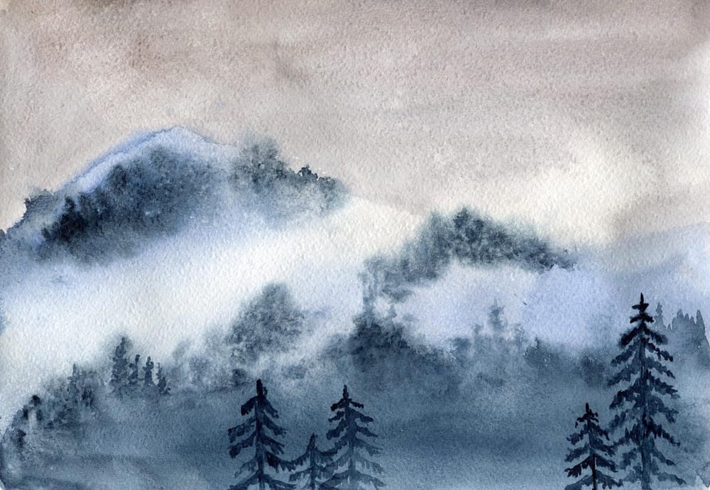 Watercolor Mist Landscape - image 1 - student project