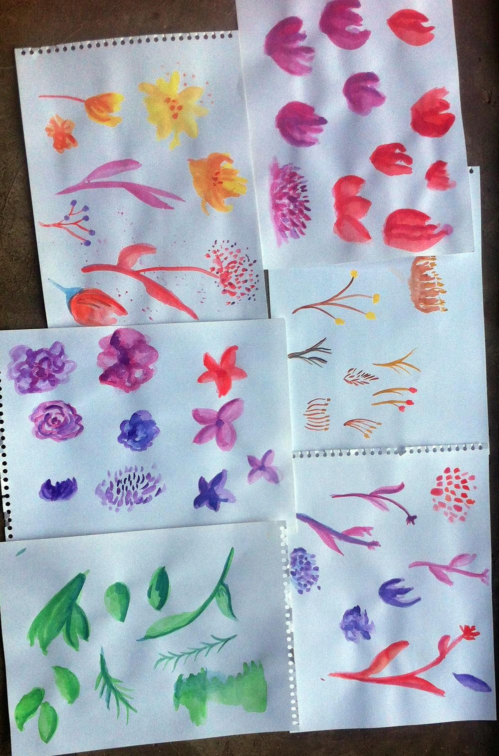 Watercolor flowers - image 1 - student project