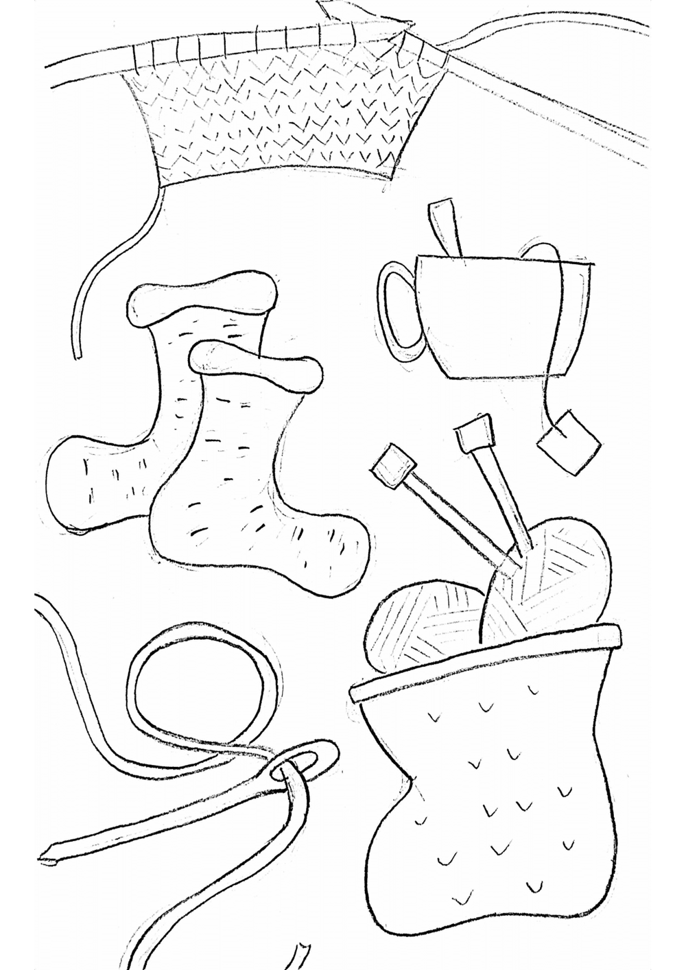 Knitting Postcard - image 1 - student project