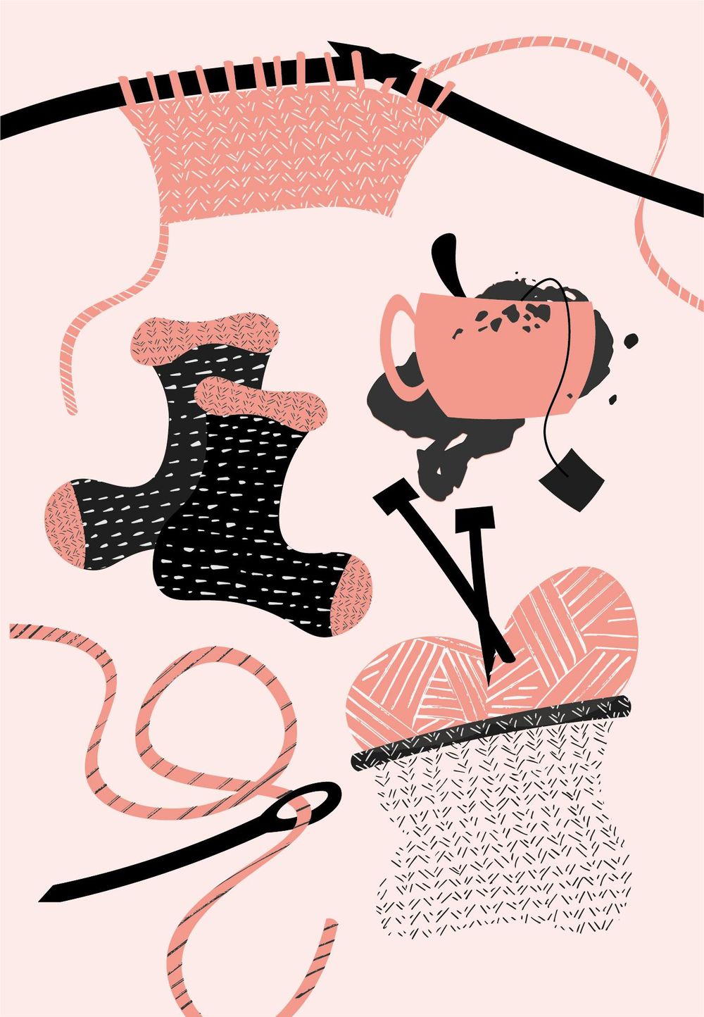 Knitting Postcard - image 6 - student project