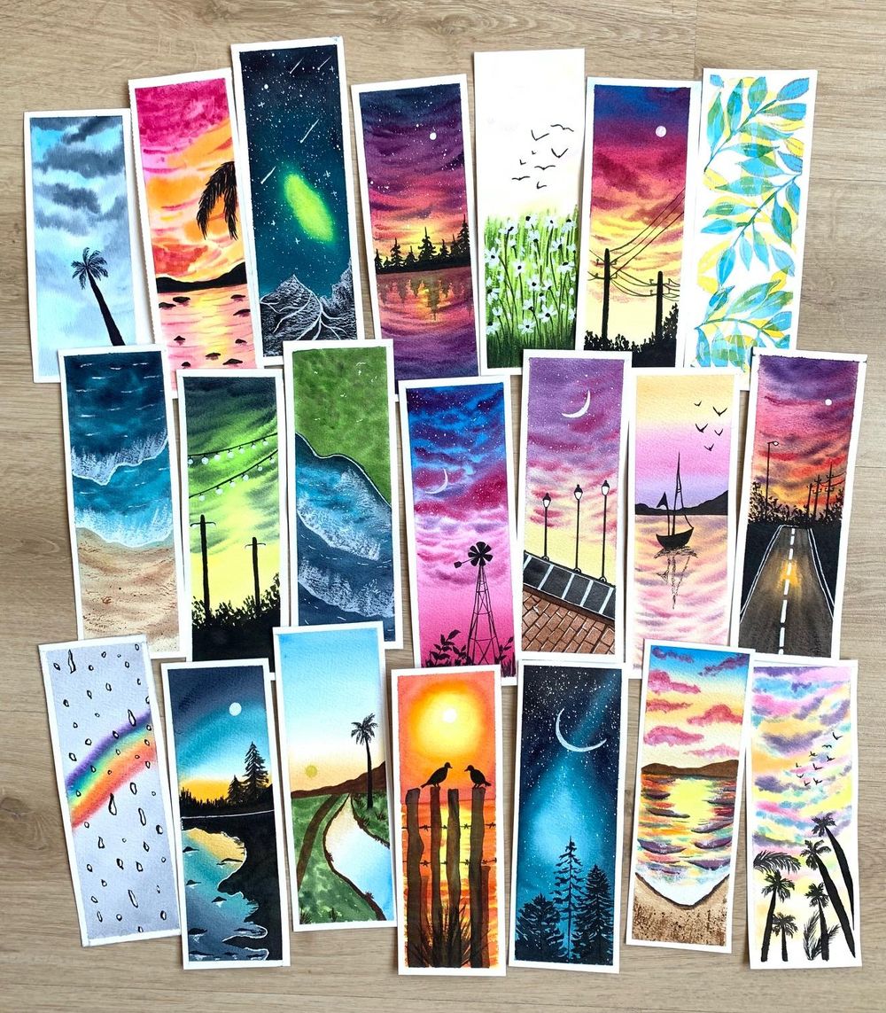 Watercolor Bookmarks Skillshare Student Project Watercolor bookmarks skillshare student project