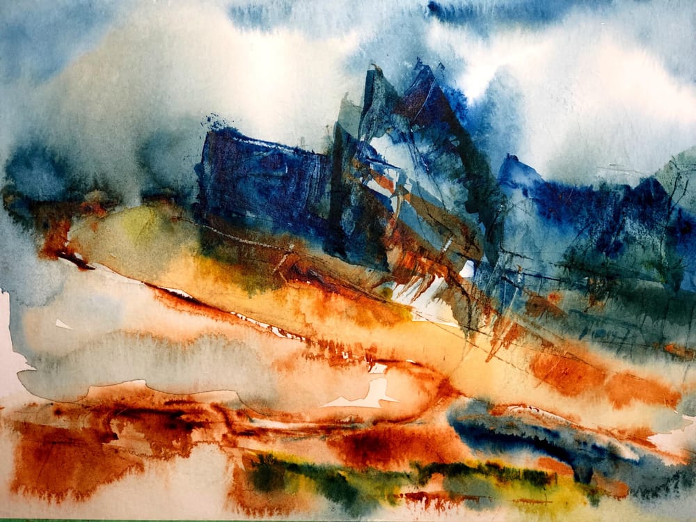 Watercolor Mountain Landscape Textures - image 3 - student project