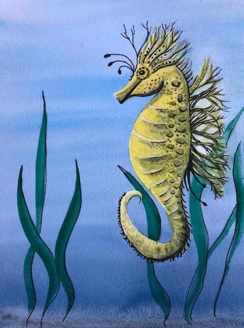 paper tape mask seahorse and cloudy landscape - image 2 - student project