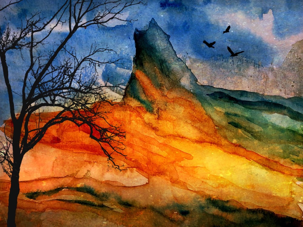 Watercolor Mountain Landscape Textures - image 5 - student project