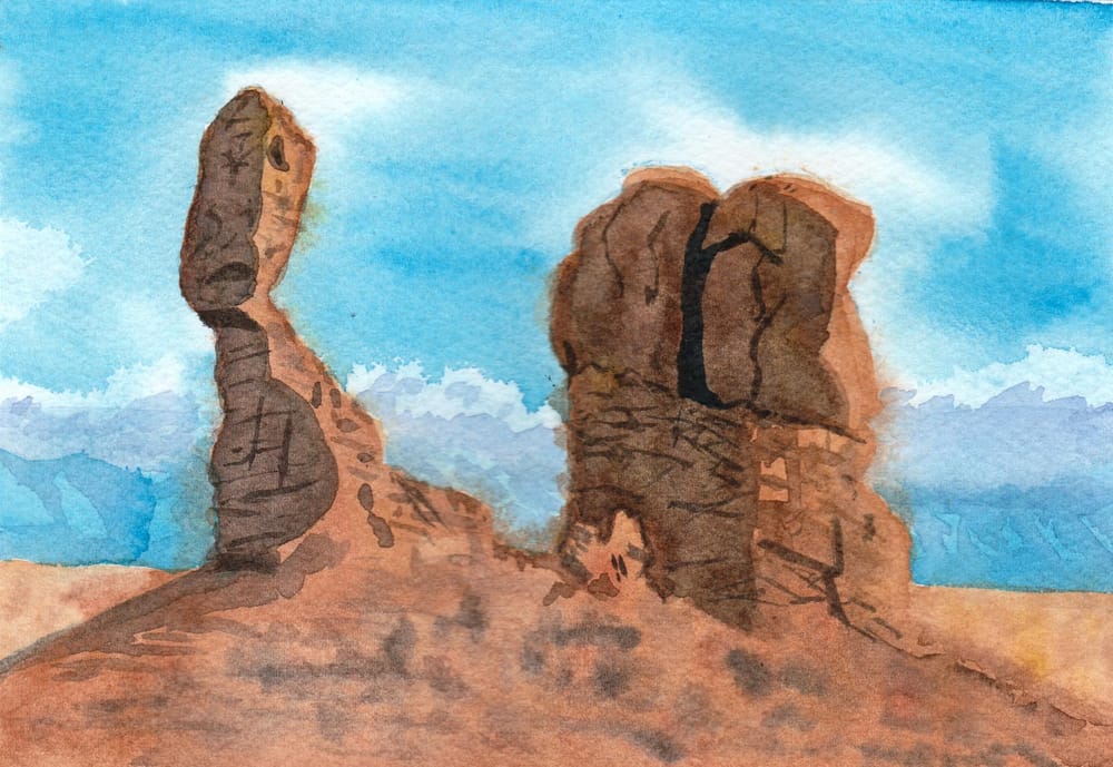 rocks in watercolor and gouache - image 1 - student project