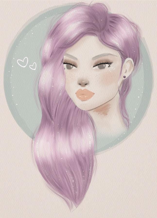 Female Portrait in Procreate - image 2 - student project