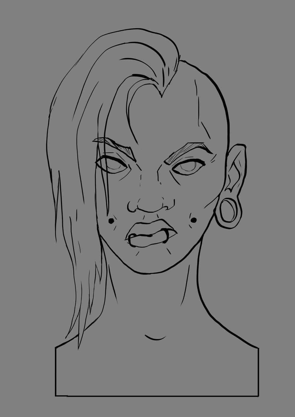 Head Study (Male, Female, Villain, Punk Girl, Buddy) - image 13 - student project
