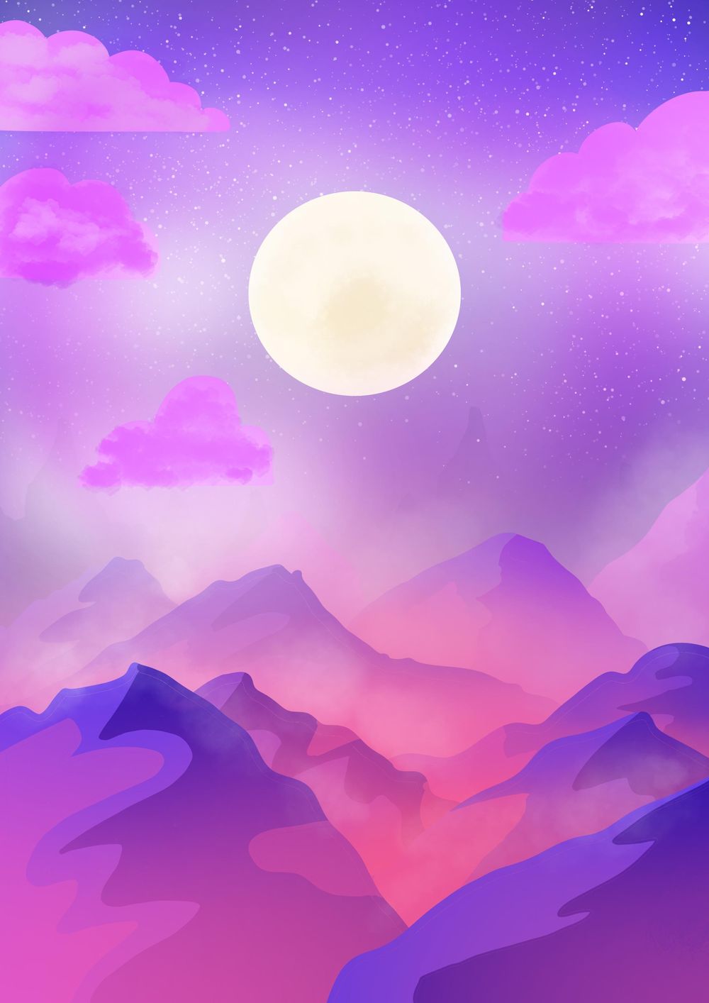 a moon above the mountains - image 1 - student project