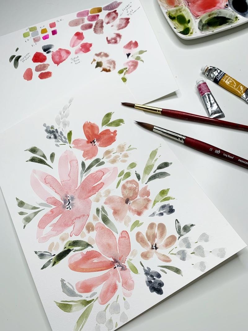 Watercolor Loose Florals - image 3 - student project